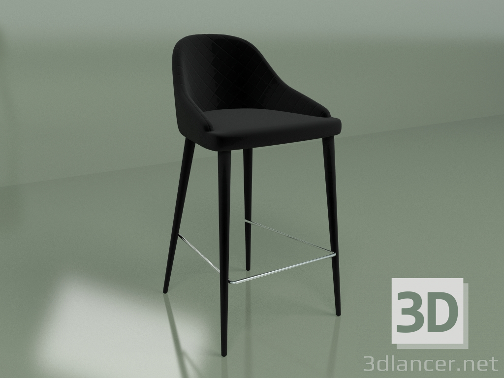 3D modeli Yarı bar sandalyesi Elizabeth (siyah) - önizleme