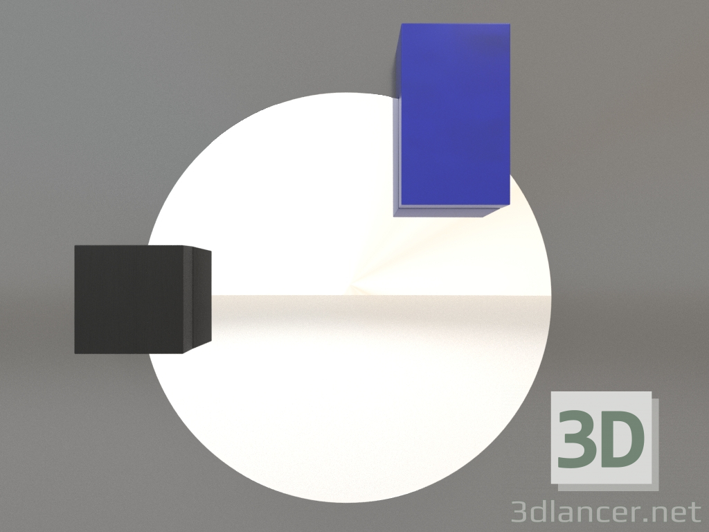 modello 3D Specchio ZL 07 (672х679, legno nero, blu) - anteprima