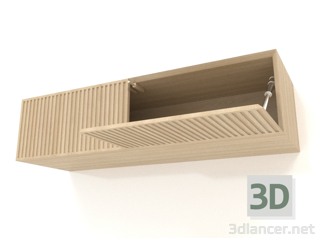 modello 3D Mensola pensile ST 06 (porta aperta) (1000x315x250, legno bianco) - anteprima