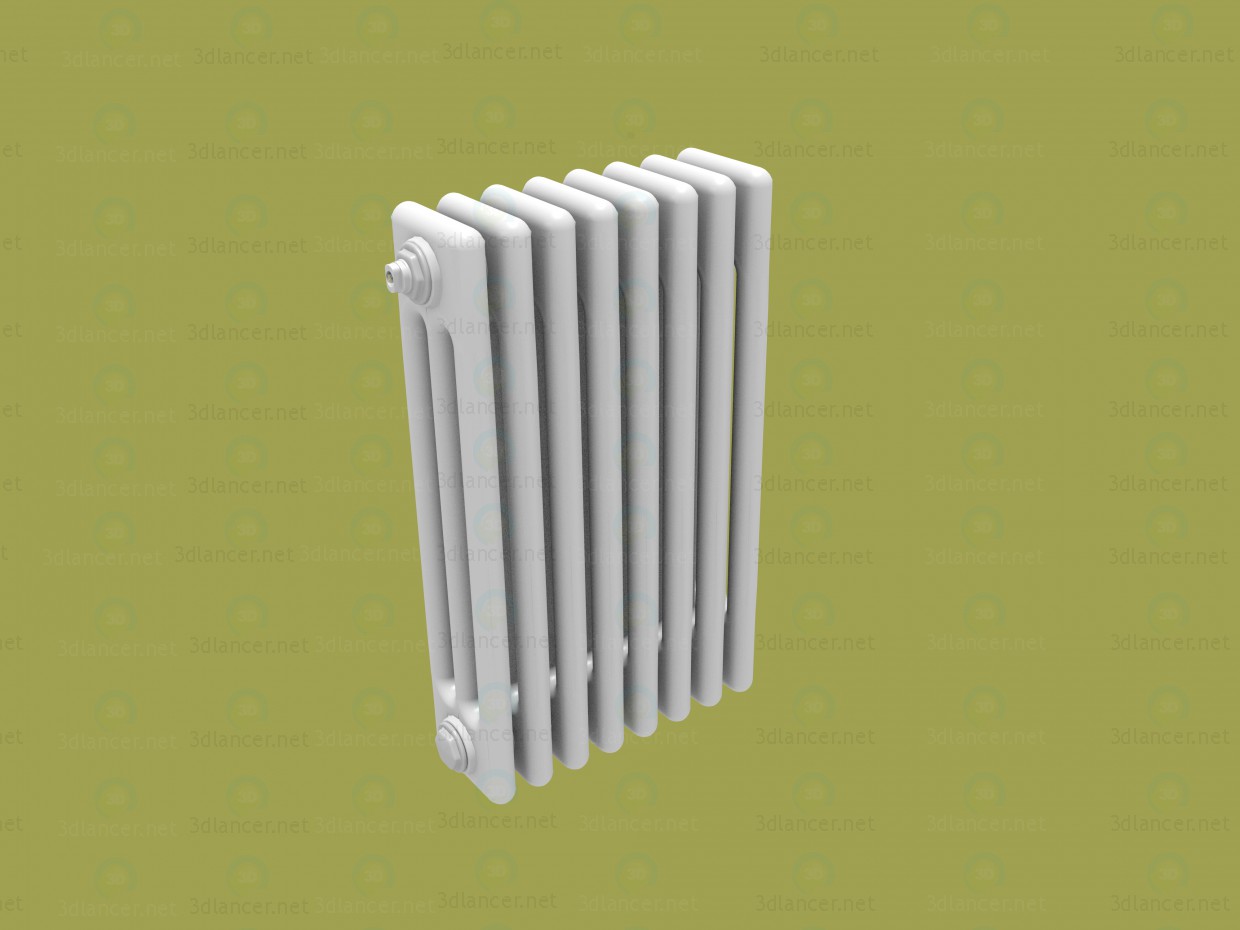 modello 3D Modello di un tubolare termosifone con valvola - anteprima