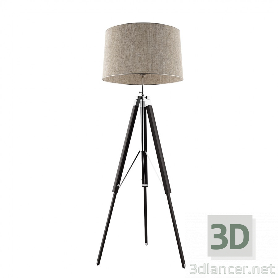 3d model Lámpara de pie con caballete - vista previa