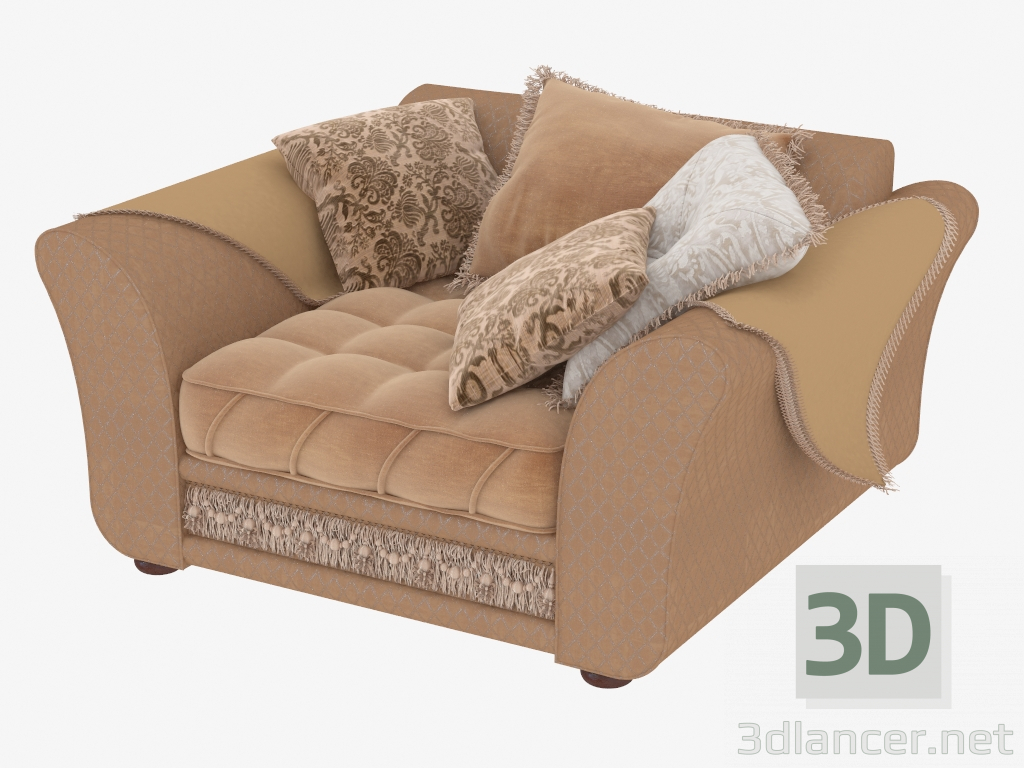 3D Modell Ein Stuhl mit Kissen - Vorschau
