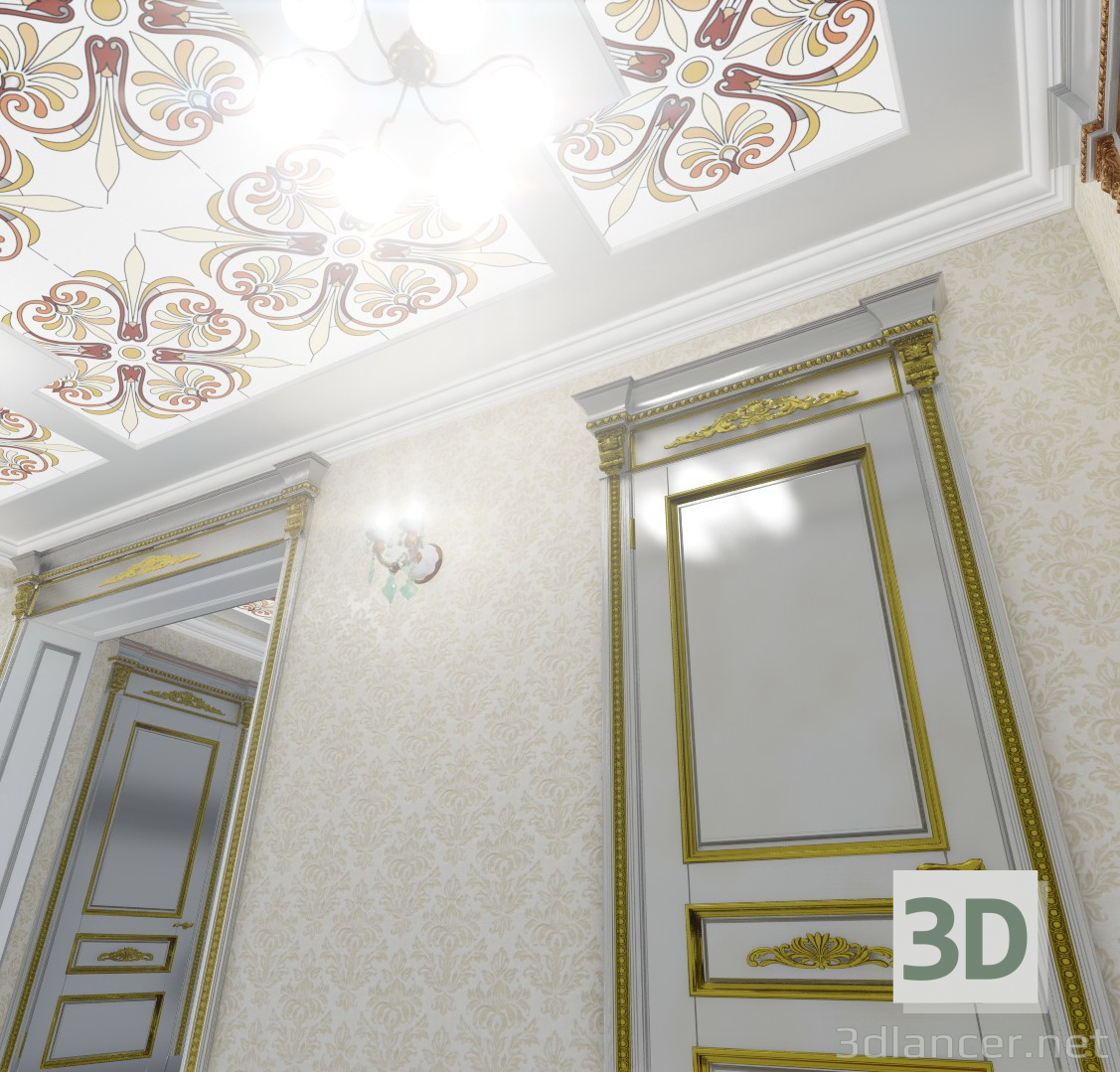 3D modeli Klasik Sol kapı - önizleme