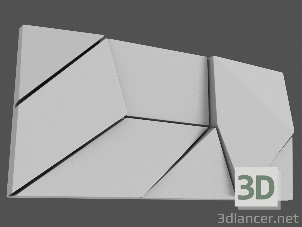Modelo 3d Painel 3D Origami - preview