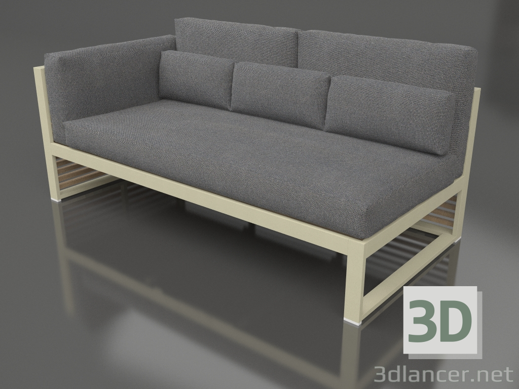 3D modeli Modüler kanepe, bölüm 1 sol, yüksek arkalık (Altın) - önizleme