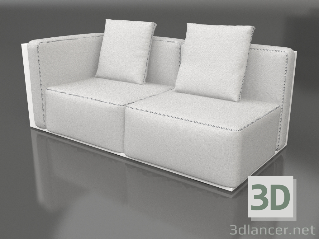 modèle 3D Module canapé, section 1 gauche (Blanc) - preview