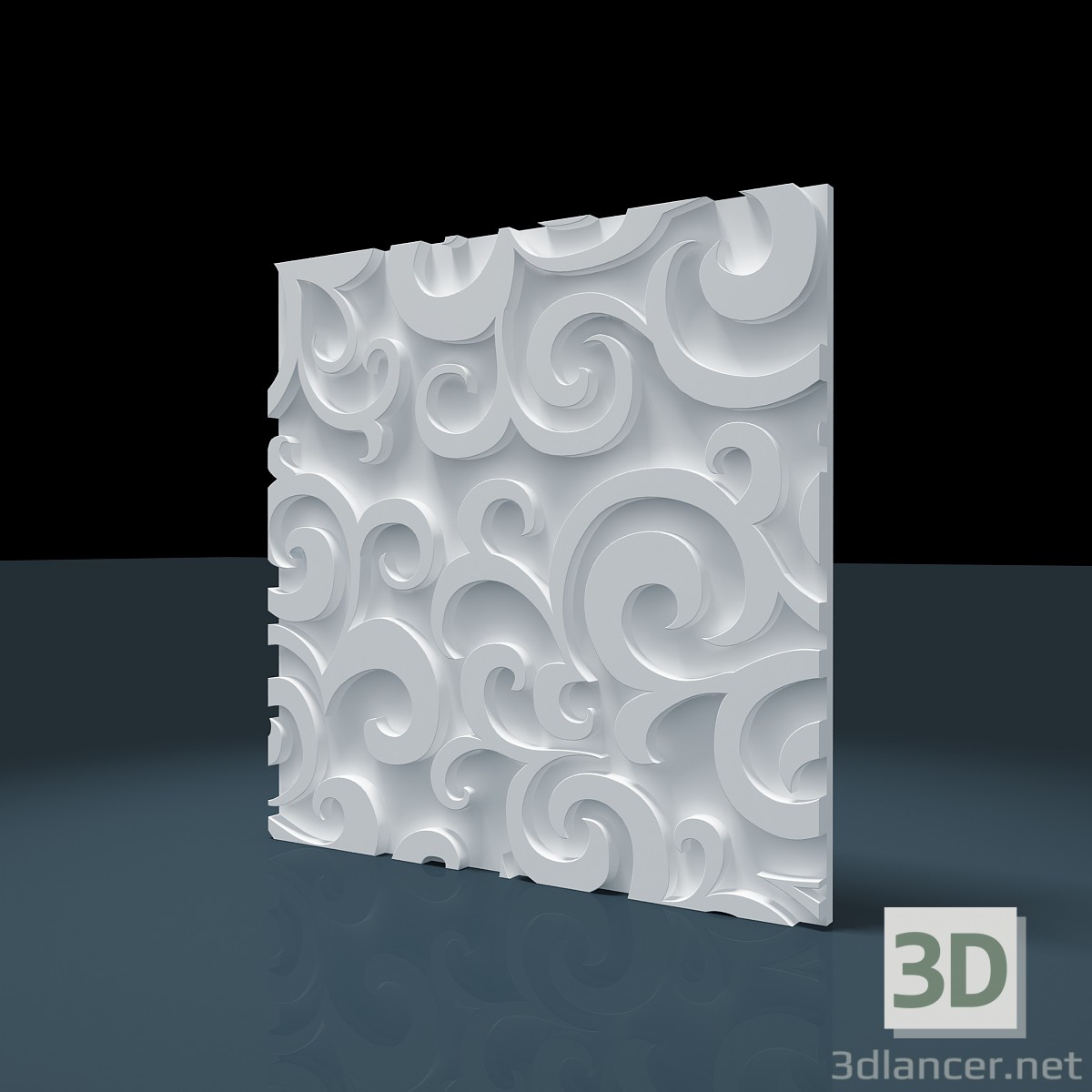 3d model 3D panel "Leaf" - preview