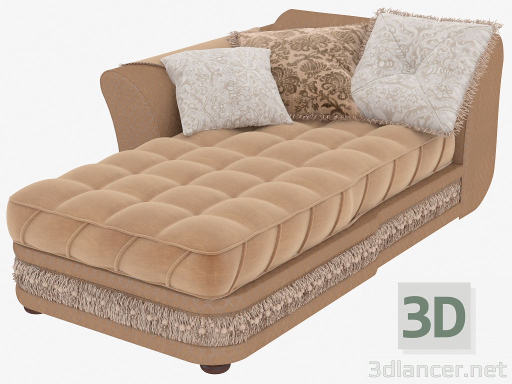3d model Chaise longue in fabric upholstery - preview