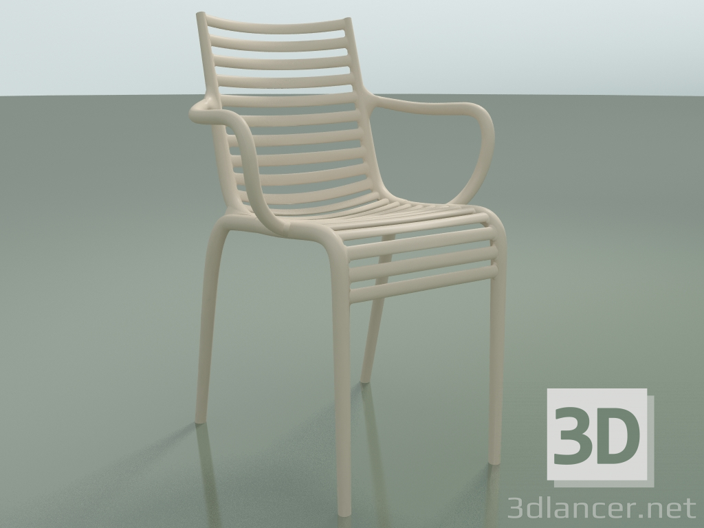 modello 3D Sedia con braccioli PIP-e (017) - anteprima