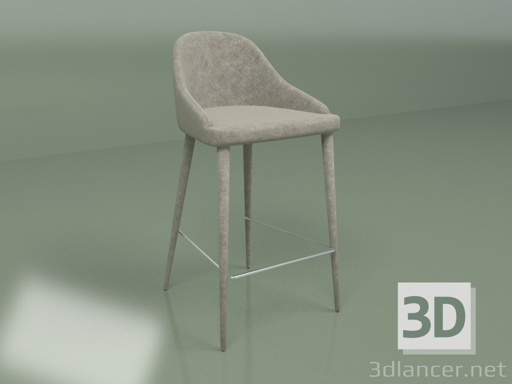3D modeli Yarı bar sandalyesi Elizabeth (bej) - önizleme