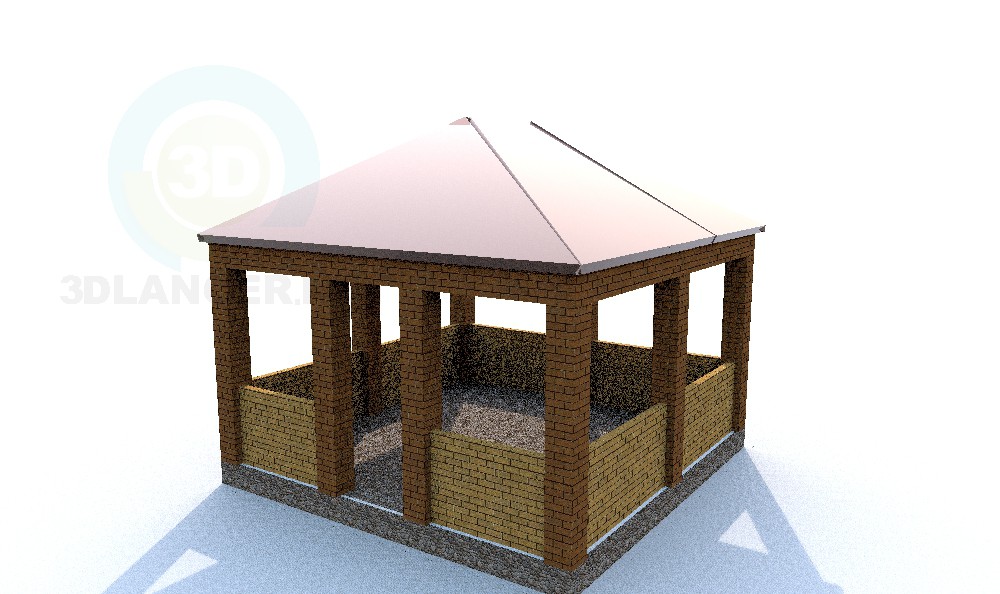 3D Modell Eine einfache und praktische Gartenhaus - Vorschau