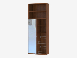Elemento de pared para mueble con estantes abiertos y espejo.