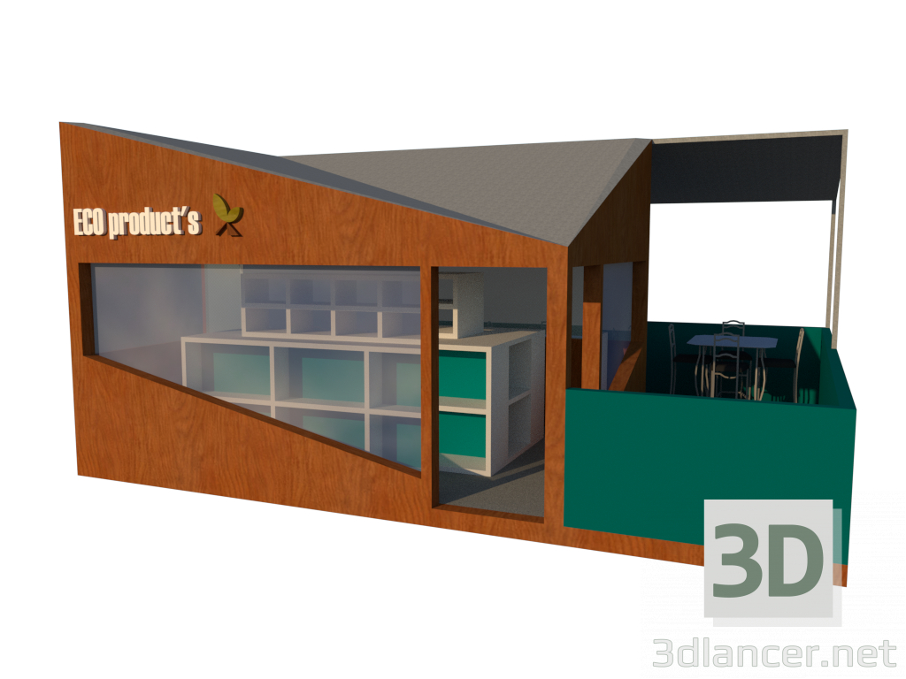 Modelo 3d conceito de loja ecológica - preview