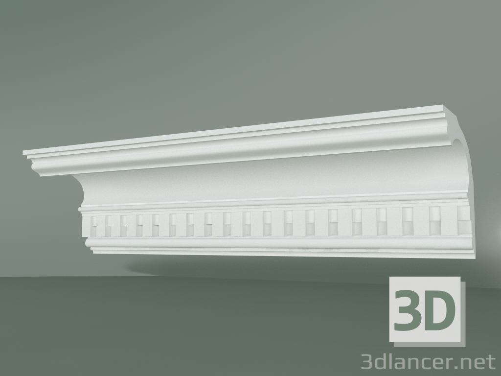 modèle 3D Corniche en plâtre avec ornement KV511 - preview