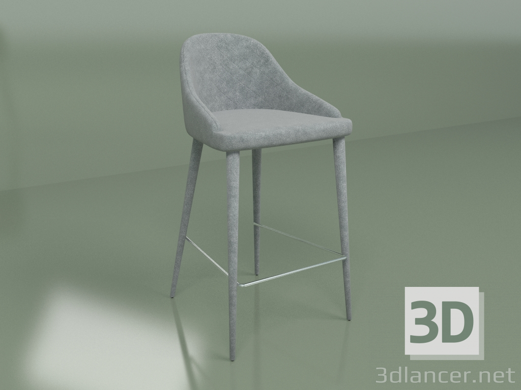 modello 3D Sedia semi-bar Elizabeth (grigio) - anteprima
