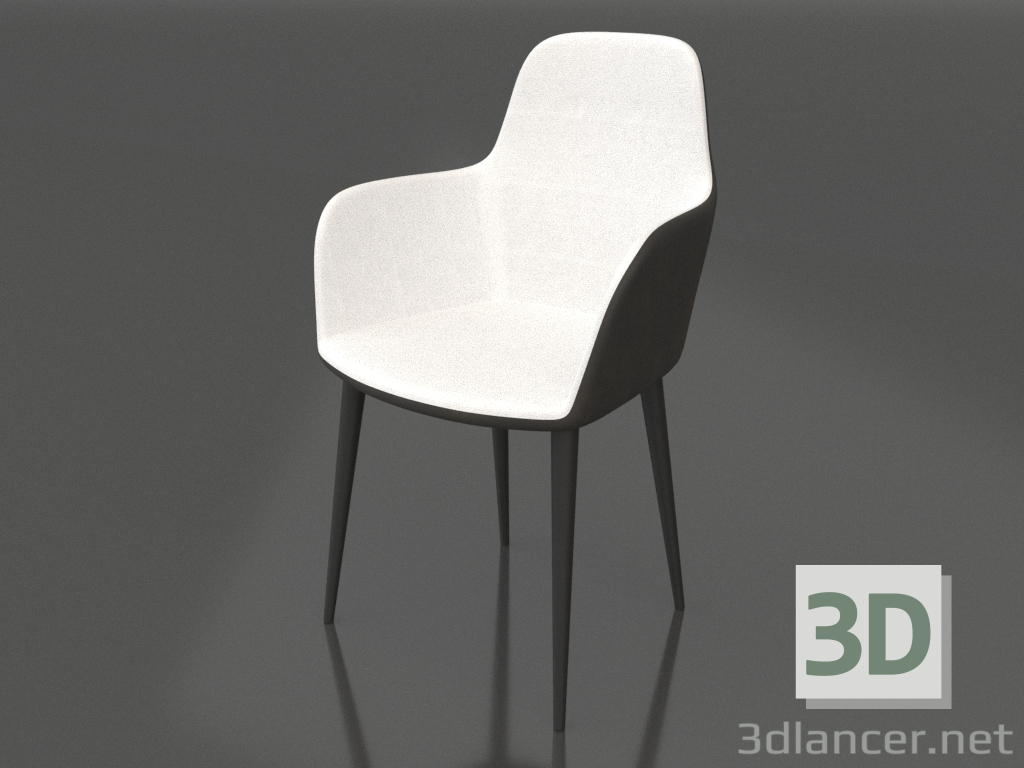 modello 3D Sedia Rosamund (bianco - grigio scuro) - anteprima