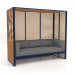 3d model Al Fresco sofa with an aluminum frame made of artificial wood (Night blue) - preview