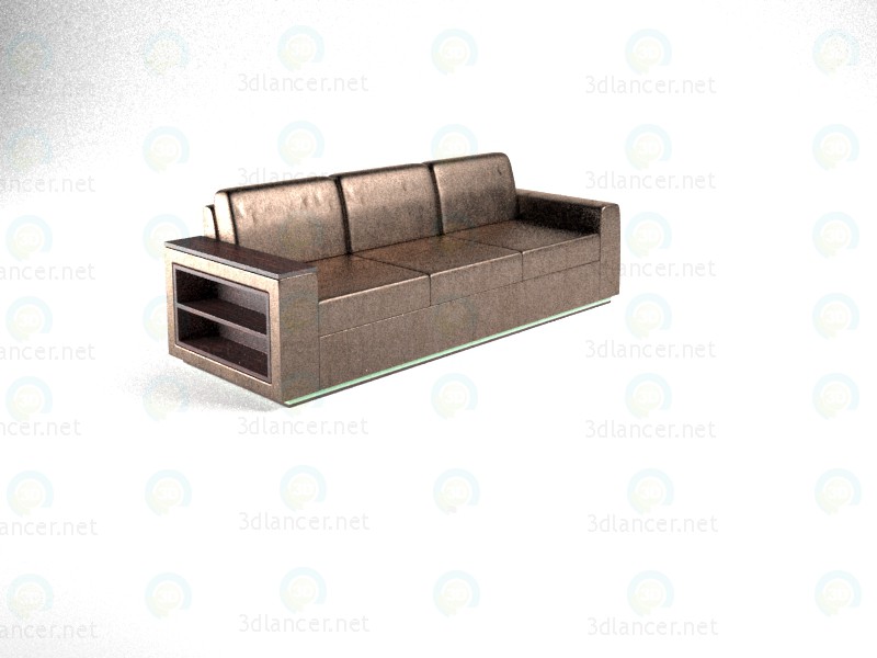 3d model Sofa Yelling with bookshelf and backlight - preview