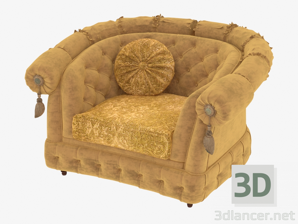 3D Modell Stuhl mit Kissen - Vorschau