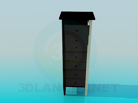 3d модель Высокая тумба с ящиками – превью