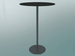 Table BON (9382-71 (⌀ 70cm), H 109cm, noir HPL, aluminium fonte grise)