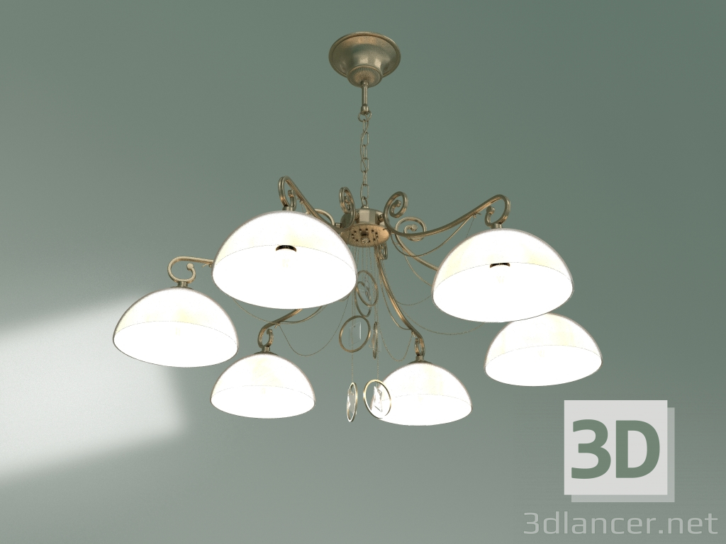 3d model Hanging chandelier 60062-6 (antique bronze) - preview