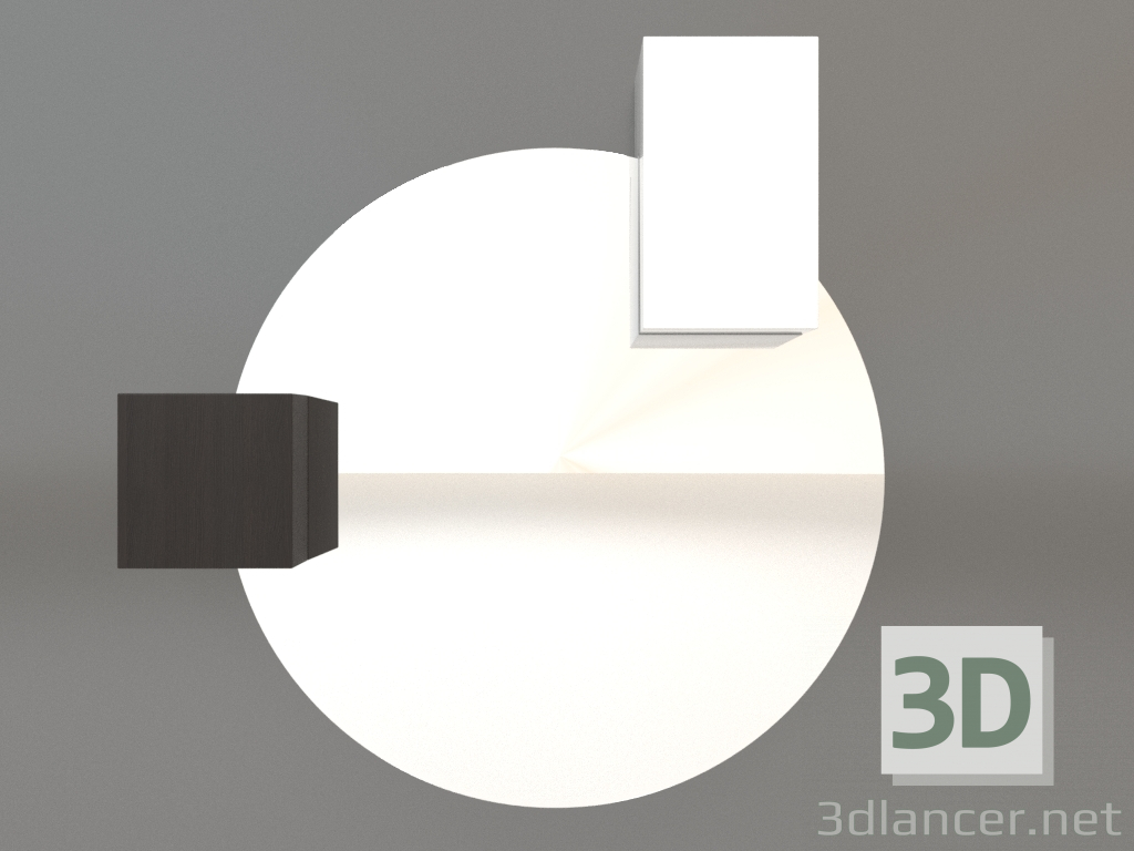 3D modeli Ayna ZL 07 (672х679, ahşap kahverengi koyu, beyaz) - önizleme