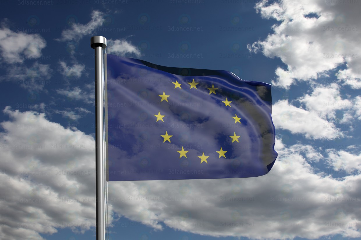 3d модель Флаг ЕС – превью