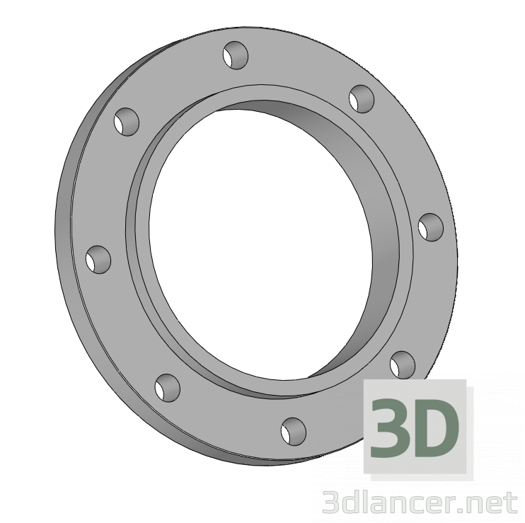 Modelo 3d flange - preview