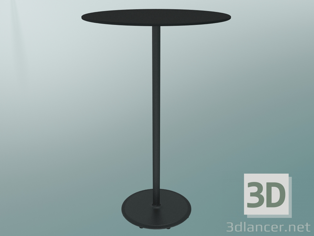 modello 3D Tavolo BON (9382-71 (⌀ 70cm), H 109cm, HPL nero, ghisa nero) - anteprima