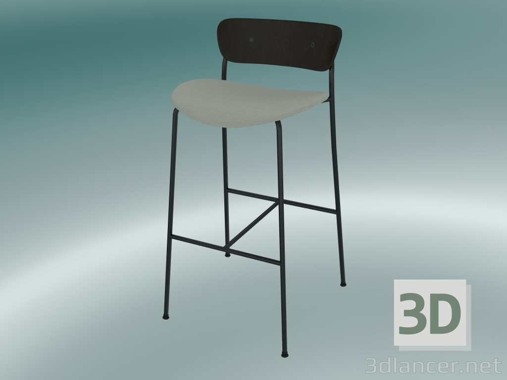 modèle 3D Tabouret de bar Pavilion (AV10, H 95cm, 50x52cm, Noyer, Balder 612) - preview