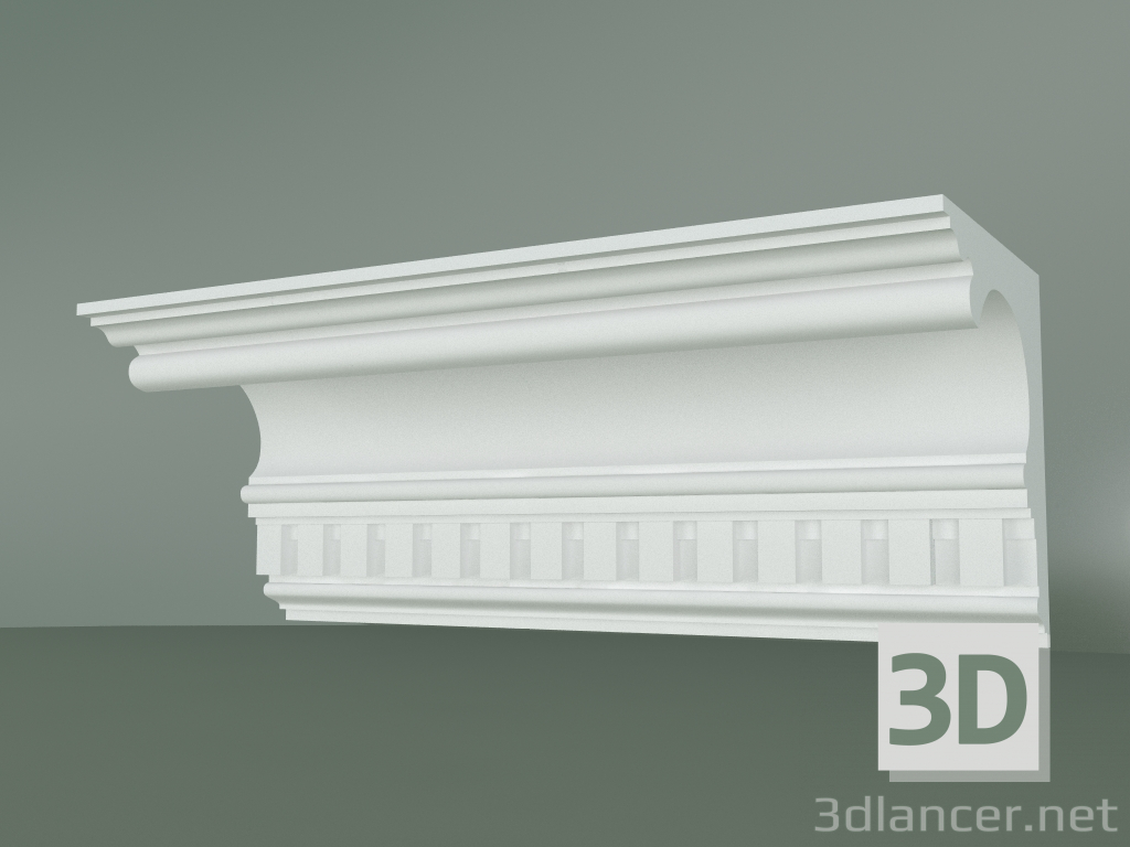 modello 3D Cornicione in gesso con ornamento KV513 - anteprima