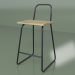 3D modeli Yüksek sırtlı yarı bar sandalyesi (siyah) - önizleme
