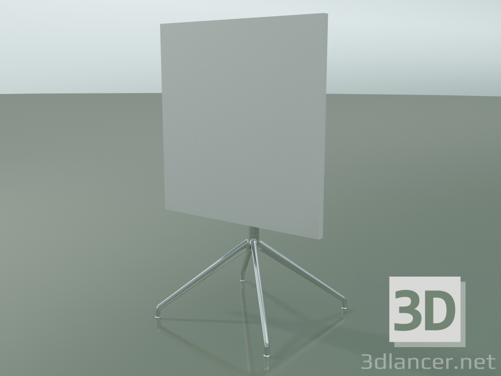 modello 3D Tavolo quadrato 5707, 5724 (H 74 - 69x69 cm, piegato, bianco, LU1) - anteprima