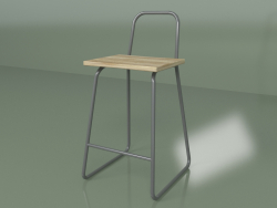 Semi-Bar-Stuhl mit hoher Rückenlehne (dunkelgrau)