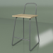 3D Modell Semi-Bar-Stuhl mit hoher Rückenlehne (dunkelgrau) - Vorschau