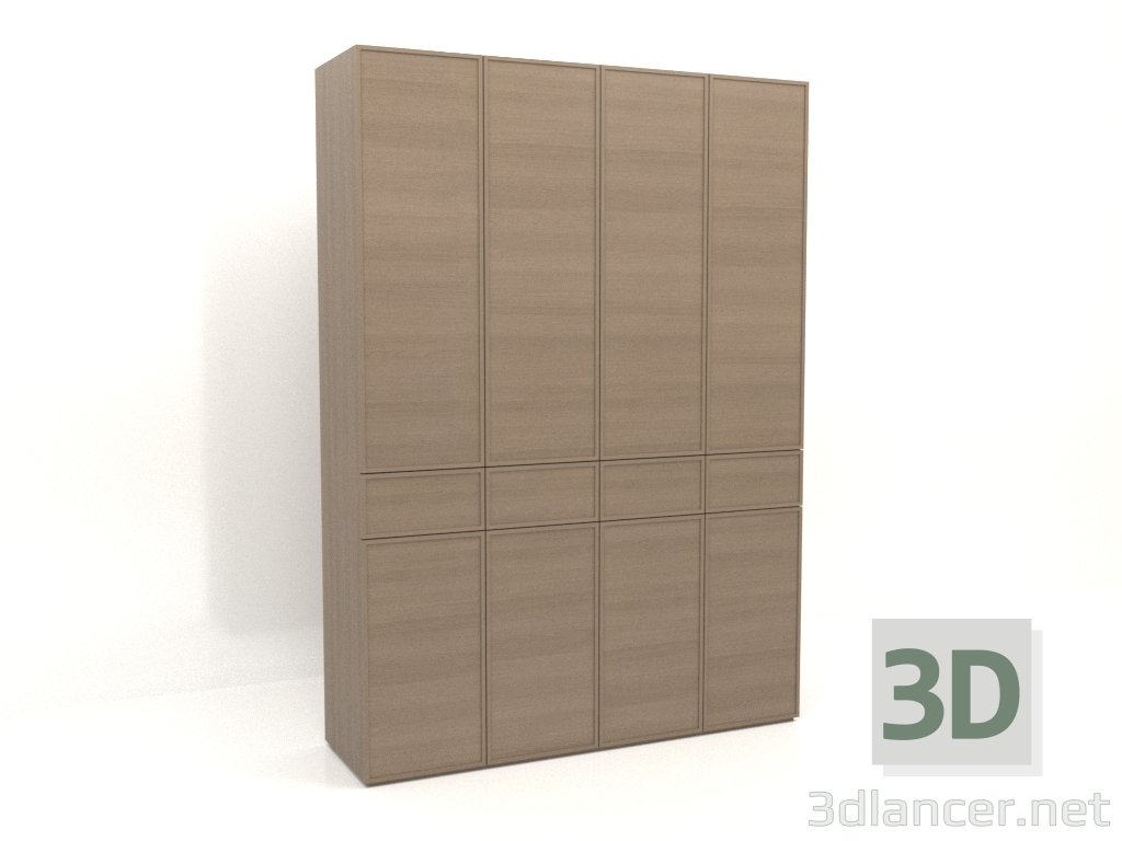modello 3D Armadio MW 03 legno (2000x580x2800, grigio legno) - anteprima