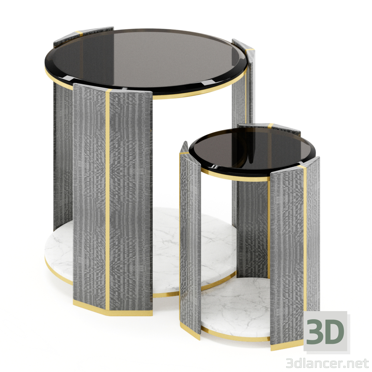 modèle 3D de ENSEMBLE ALGERONE TABLE D'APPOINT acheter - rendu