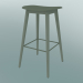 3d model Bar stool with Fiber wood base (H 75 cm, Dusty Green) - preview