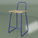 3d модель Полубарный стул с высокой спинкой (синий) – превью