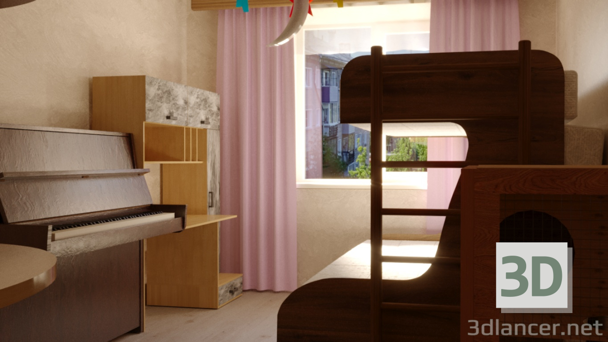 3d Children's room model buy - render