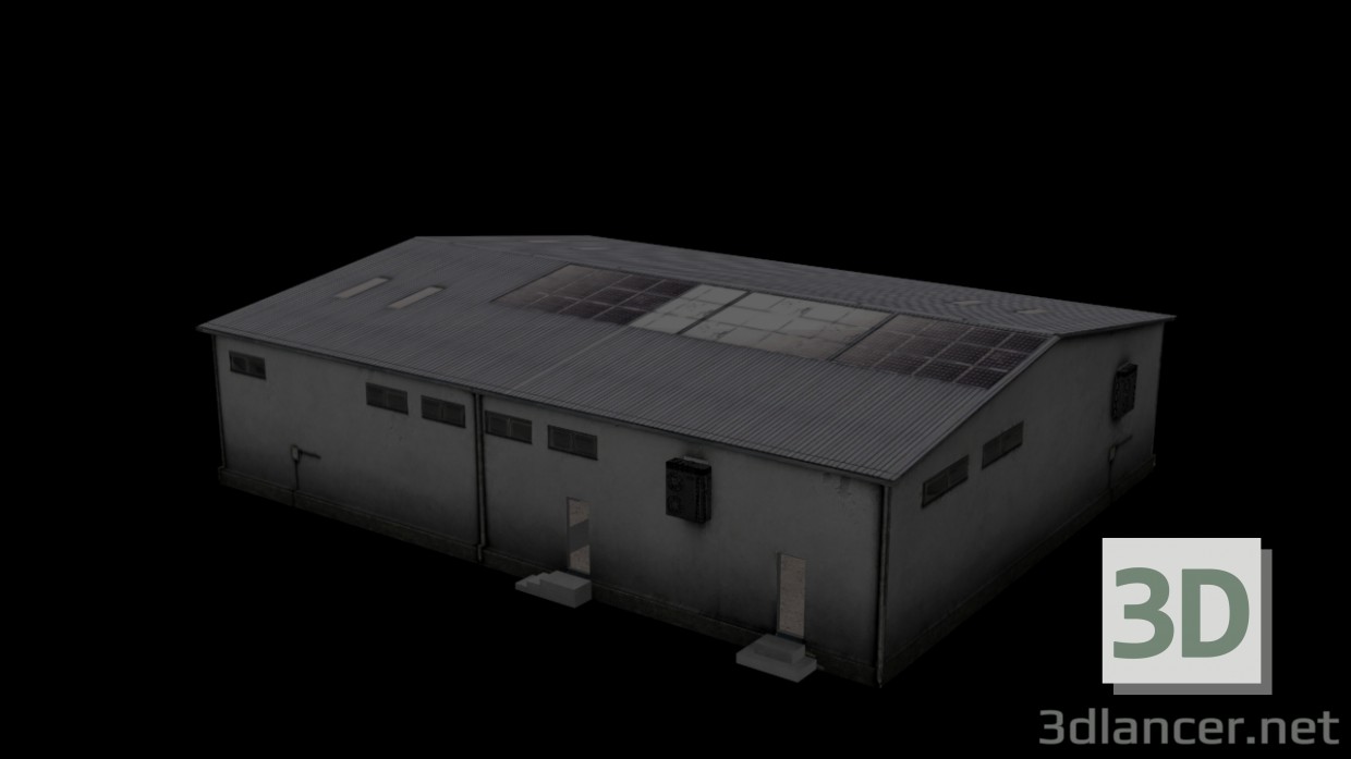 modello 3D hangar - anteprima