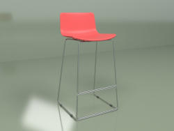 Bar stool Neo (red, chrome)