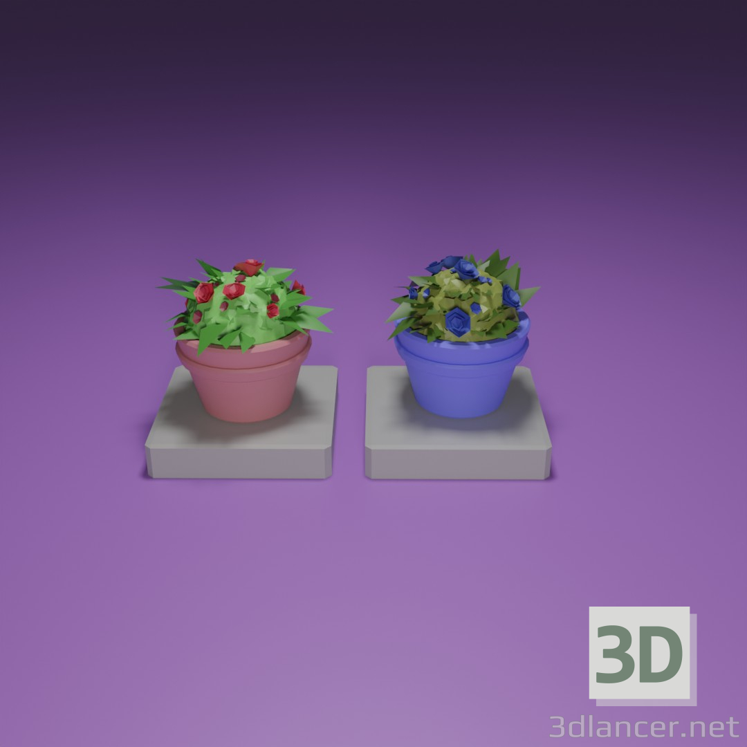 3D modeli KarikatürÇiçekler - önizleme