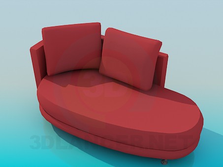 3d model Couch with back - preview
