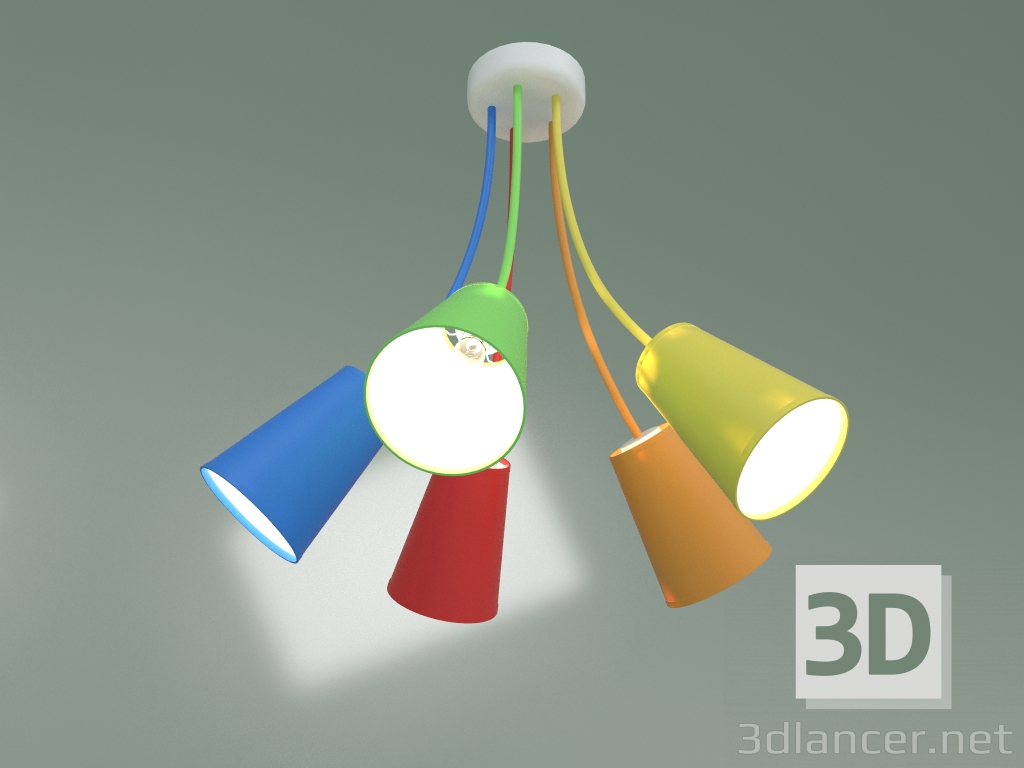 3D modeli Tavan lambası 2106-5 Tel Rengi - önizleme