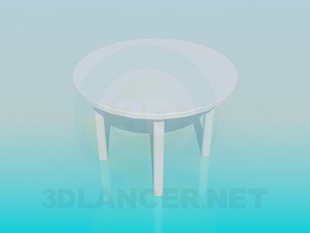 modello 3D Tavolo da bar bianco - anteprima