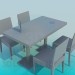 modèle 3D Table et chaises pour Cafe - preview