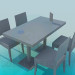 3d model Mesa y sillas para Cafe - vista previa