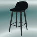 Modelo 3d Cadeira alta com base de madeira e encosto em fibra (H 65 cm, preto) - preview